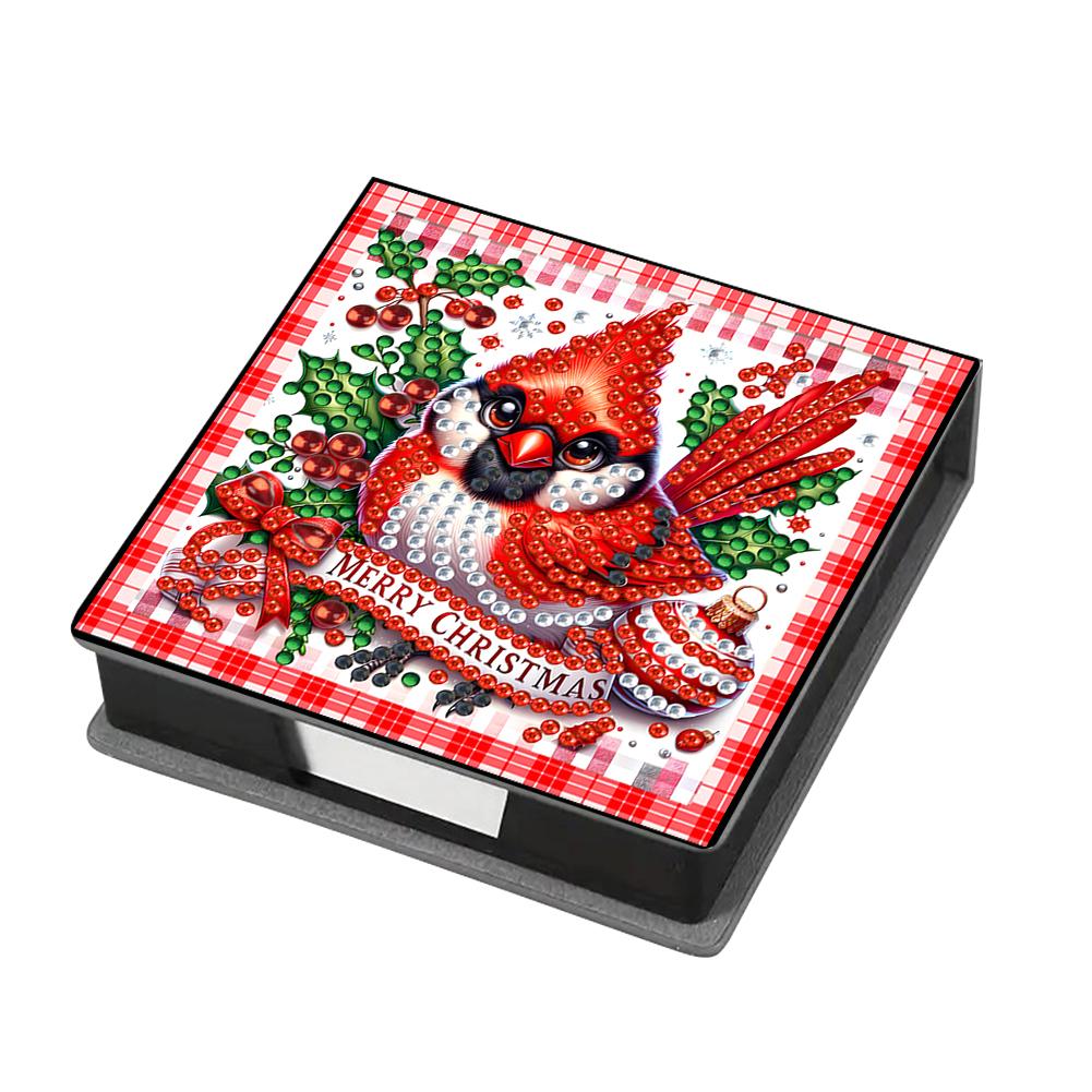 DIY Rhinestones Leather Gem Art Sticky Note Holder with 160 Sheets Paper Diamond Art Note Box Mosaic Kit for Desktop Decoration