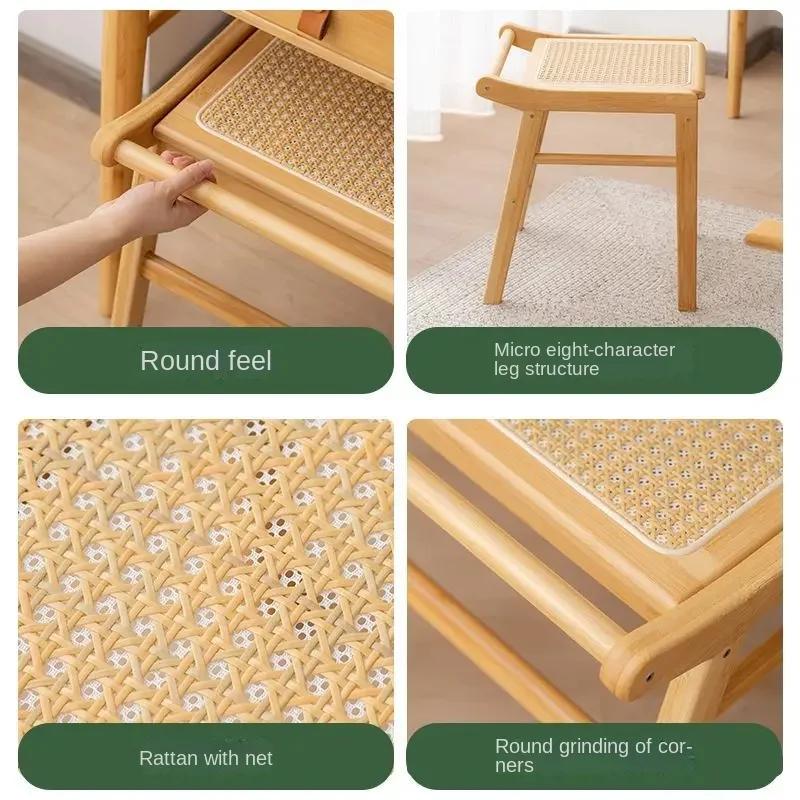 Mobilier modern Scaun din ratan Scaun de toaletă pentru dormitor Sufragerie Canapea Taburet pentru petrecere a timpului liber Scaun pătrat creativ Accesorii pentru casă