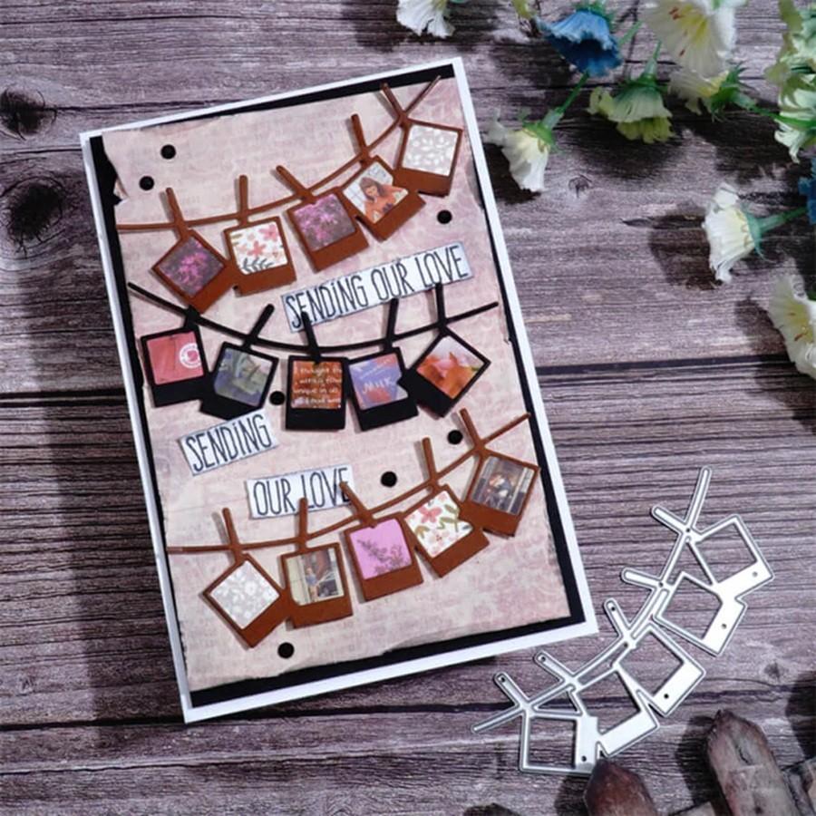 Photo Wall Border Die Cuts for Card Making, Pendant Cutting Dies, Metal Die Cutting Mold, Scrapbooking Dies, DIY Etched Embossing Stencil for Crafts