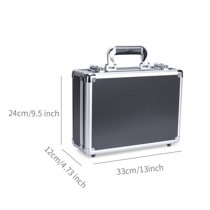 Aluminum Alloy Case Aluminium Alloy Toolbox with Handle Portable Storage Case Foam Filled Shockproof Tool Case Tools Organizer B