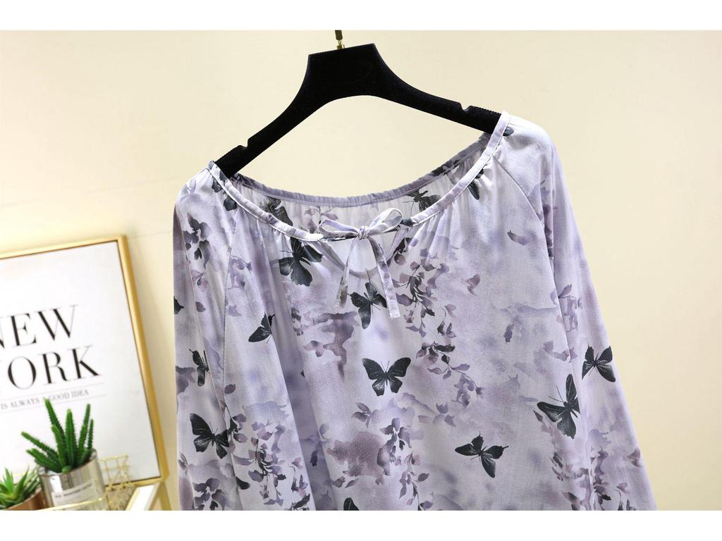 Letnia odzież domowa w kwiaty 2025: Luźne, swobodne spodnie do spania w stylu retro i top w dużym rozmiarze