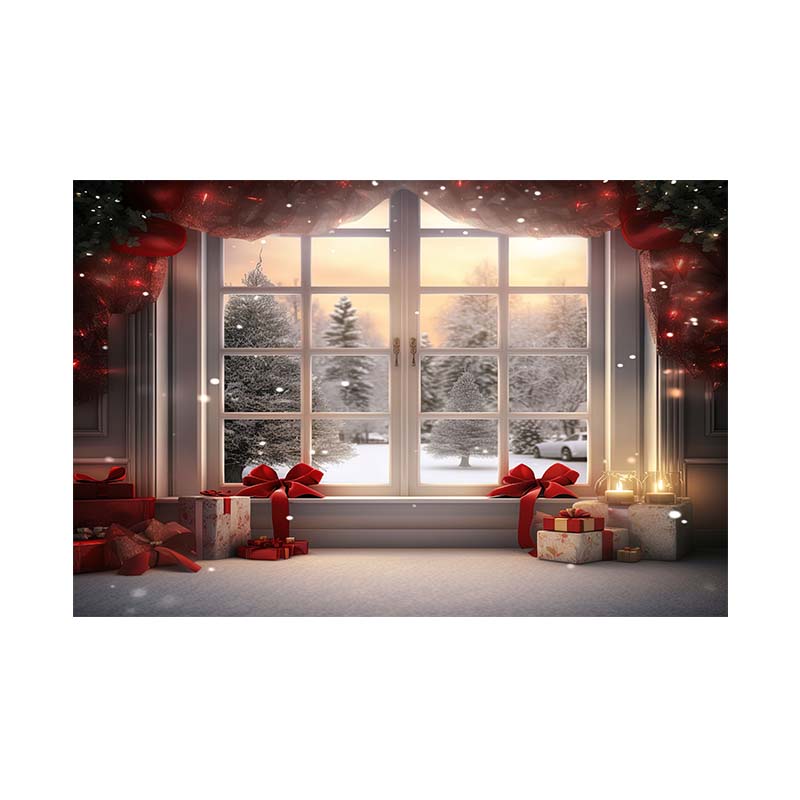 Indoor Window Sill Winter Snow Scene Children Shooting Background Cloth Background Wall Decoration Photo Cloth