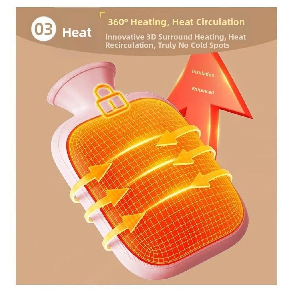 Removable Hot Water Bottles 2000ml Water-filling Bottle Soft Belly Warmer  Bed