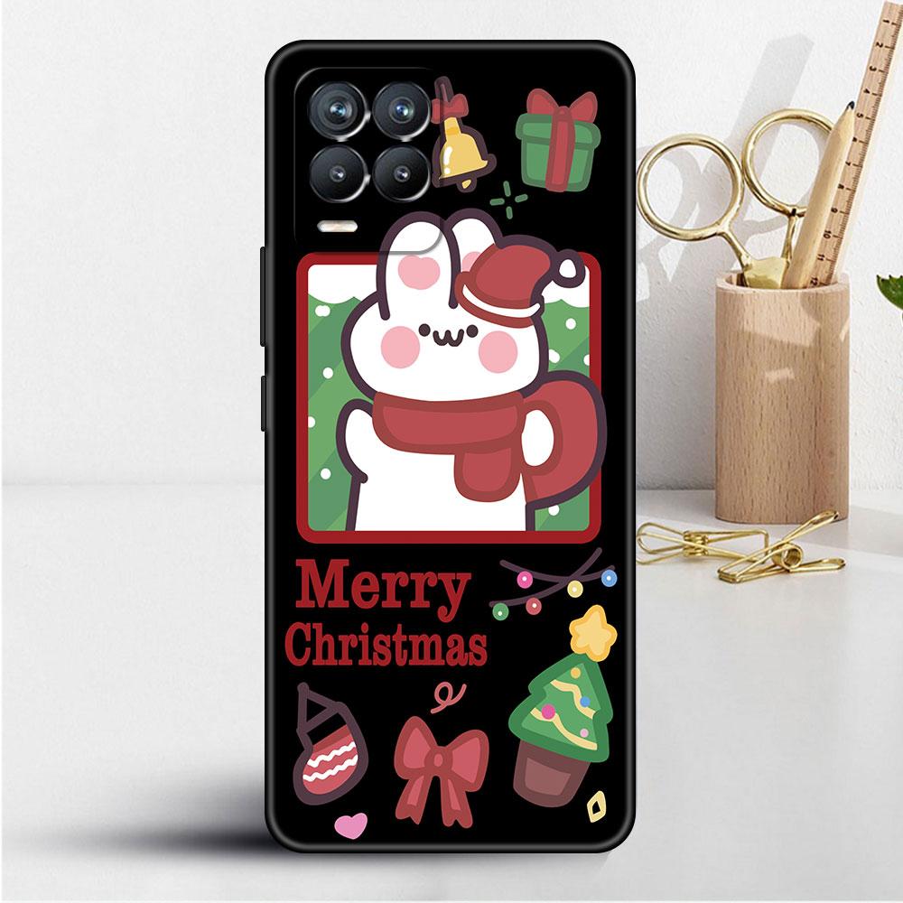 Coque pour Realme 8 C21y GT Neo 2 3 8i C21 7 C11 6 C12 C35 C3 GT 9 Pro C12 Master Funda Housse de Téléphone Bonhomme de Neige Noël Mignon
