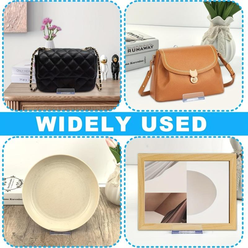 5/12pcs Clear Acrylic Display Stands Small Adjustable Book Purse Badge Shell Wedding Card Holder Table Display Stand Transparent
