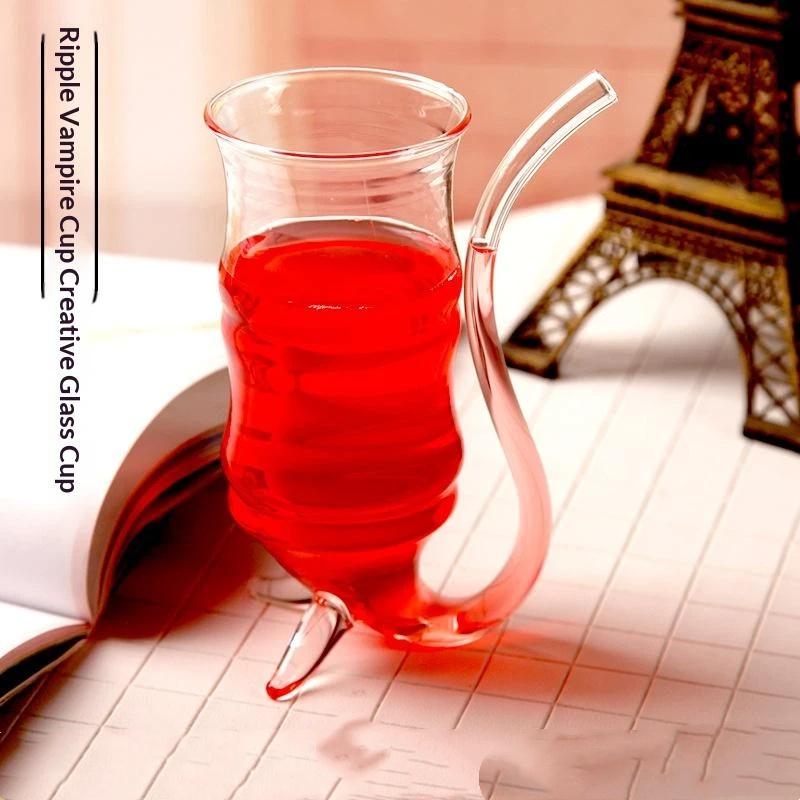 Clear Cocktail Wine Glass with Straw Food Grade Reusable Cup for Wedding Bridal Shower Party Cold Drinks