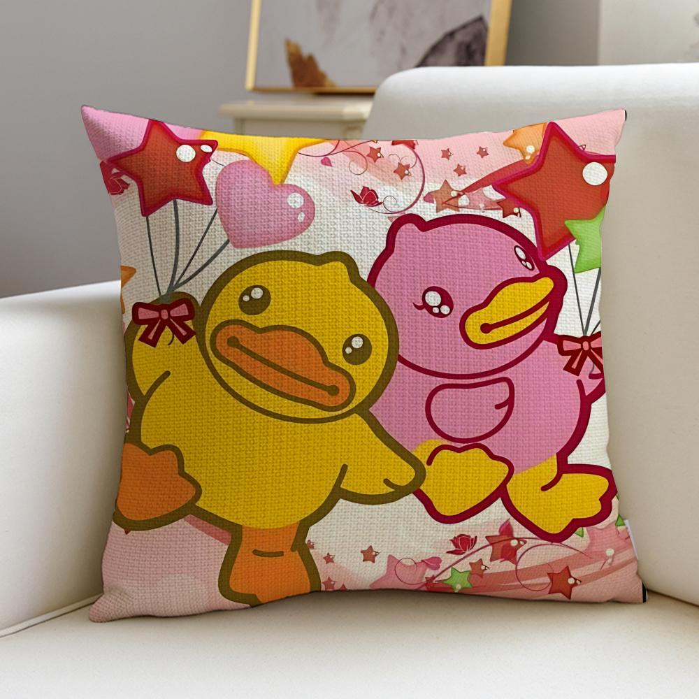 Bright BBDuckS Cushion Cover Breathable and skinfriendly linen pillowcase square removable and washable cushion