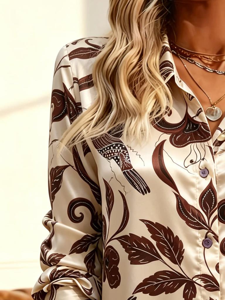 Fashionable Women's Blouses, Elegant Style, Blouses with Long Sleeves That Can Be Worn Daily for Work