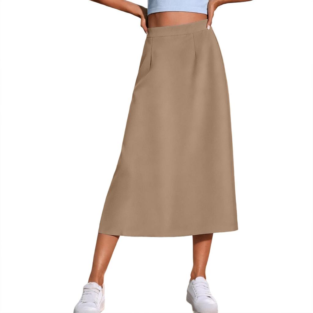 Modischer Damen-Freizeitrock mit hoher Taille - Farbe A-Linie