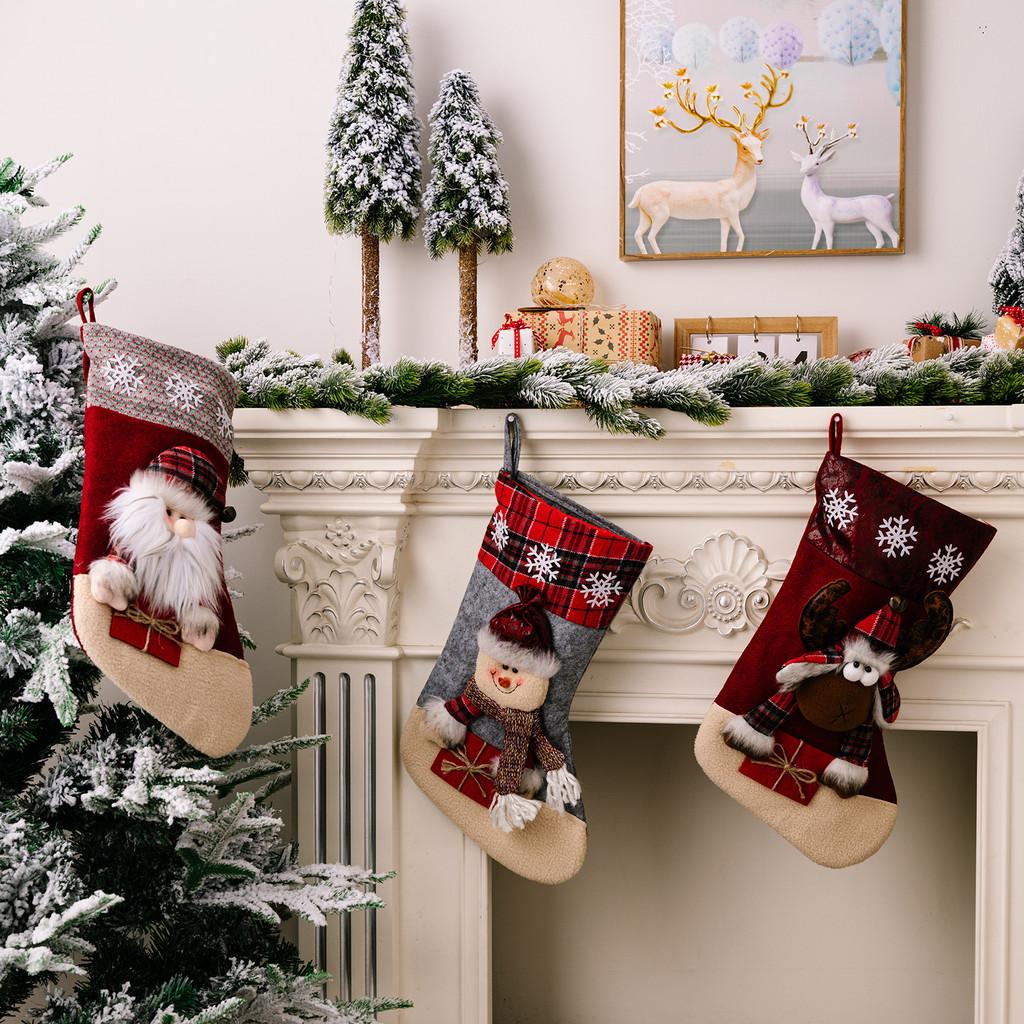 Festive Christmas Stockings Featuring Charming Reindeer Design For Decor Seasonal