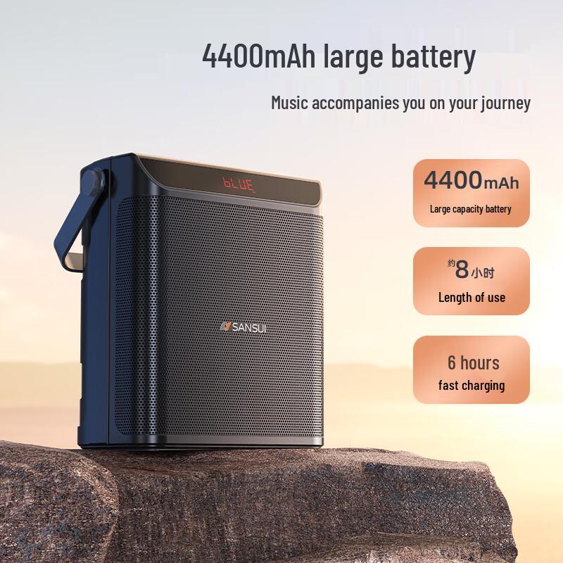 SANSUI Portable Outdoor Karaoke Bluetooth Speaker