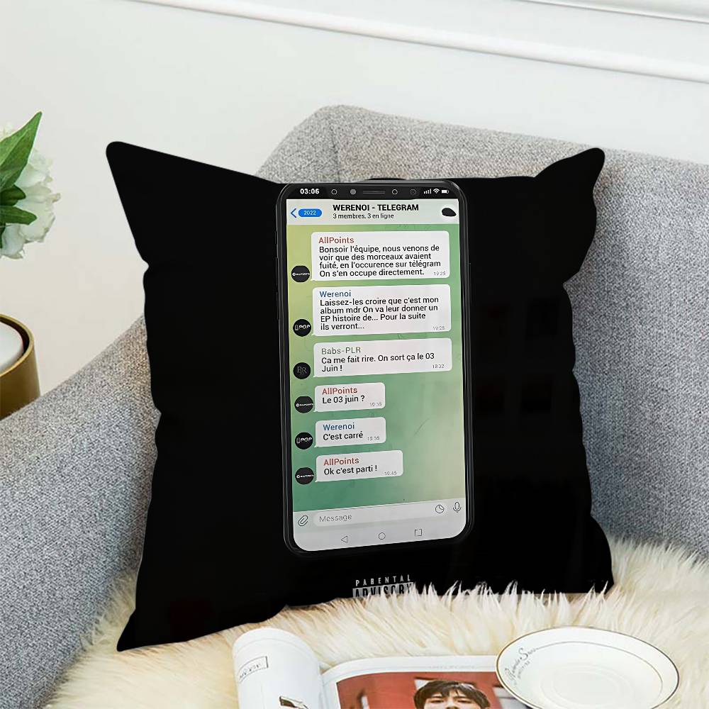 W-Werenoi Pillow Case Album Case Sofa Decorative Home Double-sided Printing Short Plush Cute Cushion Cover