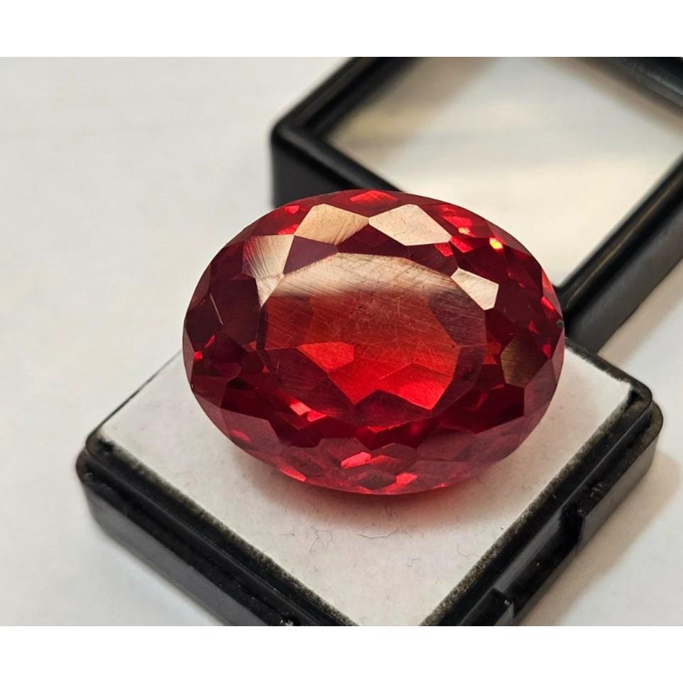 Cambodia Zircon Red 95+ Ct Oval Cut Certified Stunning Loose Gemstone