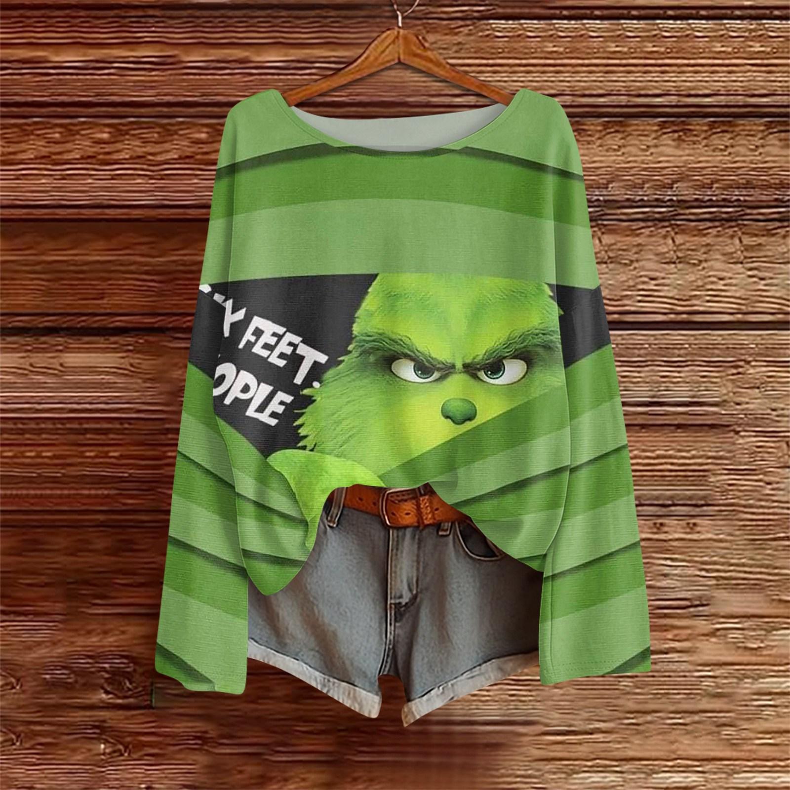 

Long Sleeve Shirts For Women Printed Tees Blouses Casual Plus Size Basic Tops Pullover S