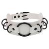 Dark Black PU Leather Punk Choker Gothic Ring Collarbone Necklace Exaggerated Fashion Accessory for Women