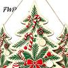 Winter Festive Home Decorations Christmas Wooden Sign Hanging Ornament, Multi-Layer Tree Wood Plaque Handcrafted Holiday Decor with Rope, Merry