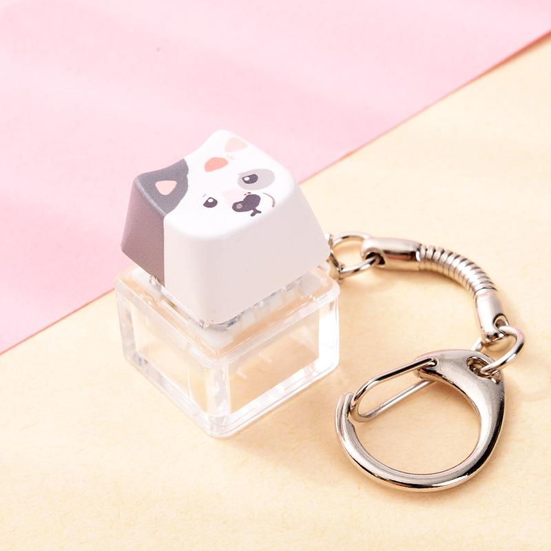 Cute Cat Dog Pendant Stress-Relief Fidget Keychain Mechanical Keyboard Keychain Dog-Themed Clicker Fidget For Backpack Study