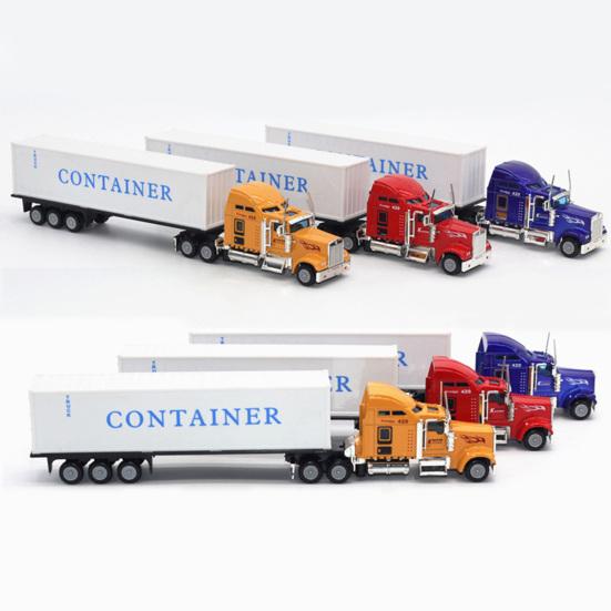 1:65 Alloy Truck Model Realistic Simulated Detailed American Super Long Transport Truck Model for Adults