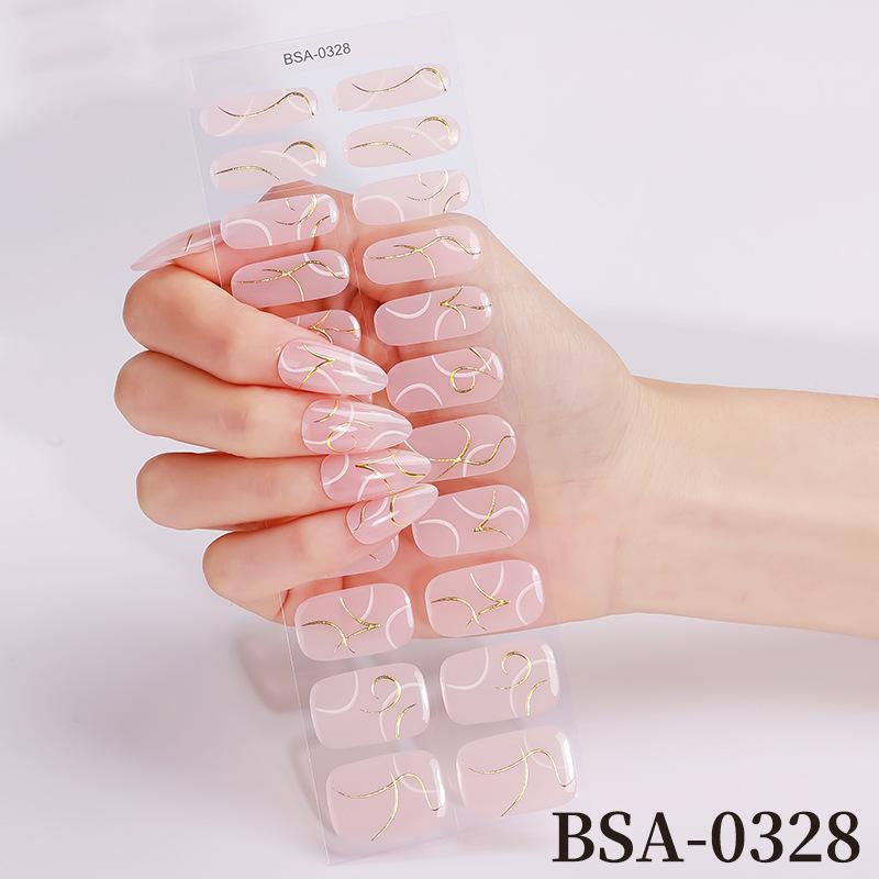 Gel Nail Sticker Waterproof Leopard Print Bronzing Free Baking Lamp Gel Nail Sticker Full Sticker UV Free