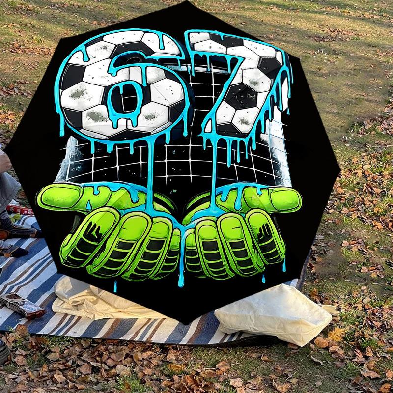 1PC Soccer Football Umbrella-8-Rib Reinforced, Automatic Open, Lightweight & Durable, Fashion Accessory for Outdoor, J0336