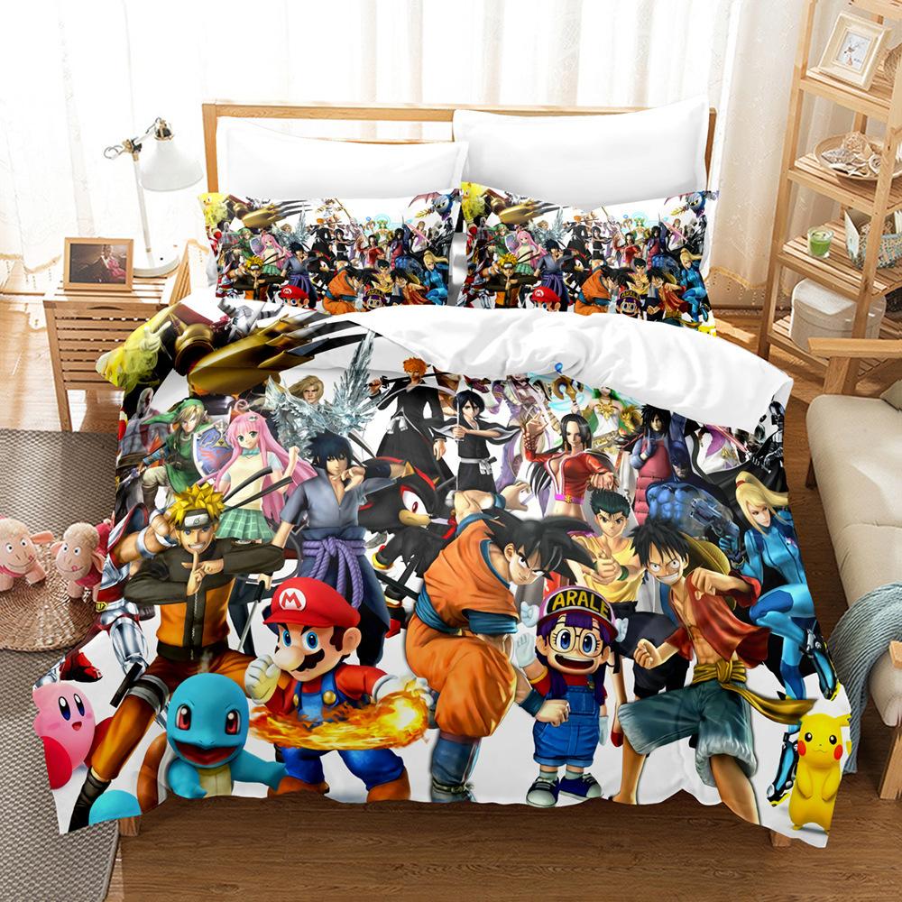 Digital Printing Three-Piece Animation Three-Piece Home Textile Bed Sheet Kit