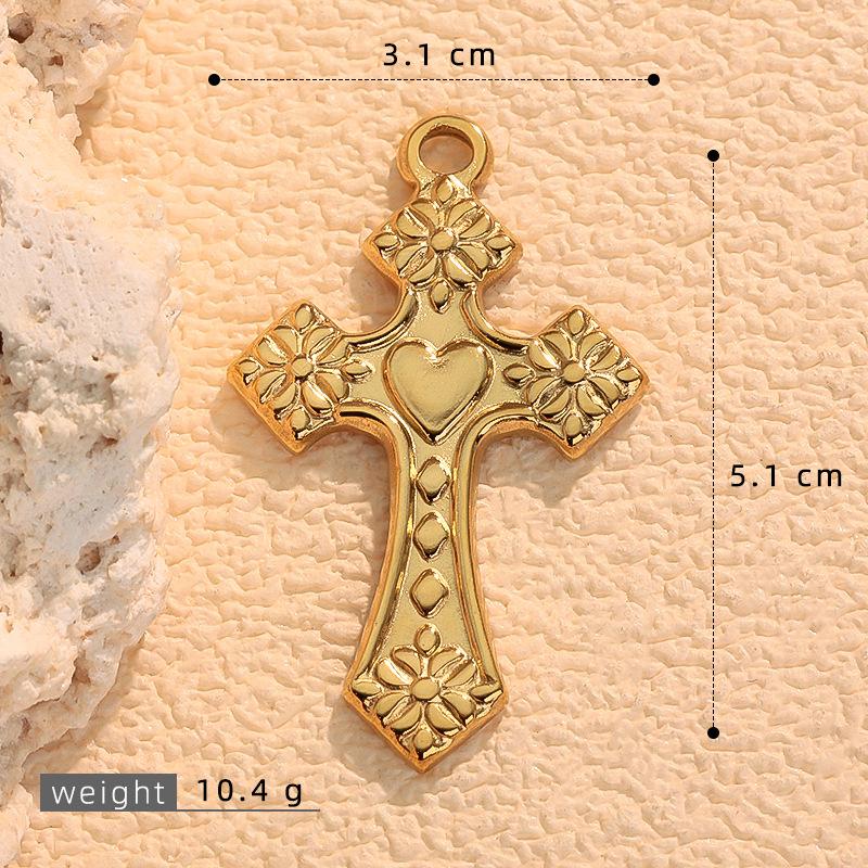 European & American Fashion Stainless Steel Cross Pendant Clavicle Chain - Non-Fading Women's Light Luxury Sweater Accessory