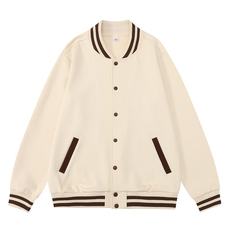 

Модная мужская бейсбольная куртка весна-осень с воротником-стойкой в корейском стиле, повседневные куртки и пальто, мужская приталенная куртка-бомбер для занятий спортом на открытом воздухе XS бежевый