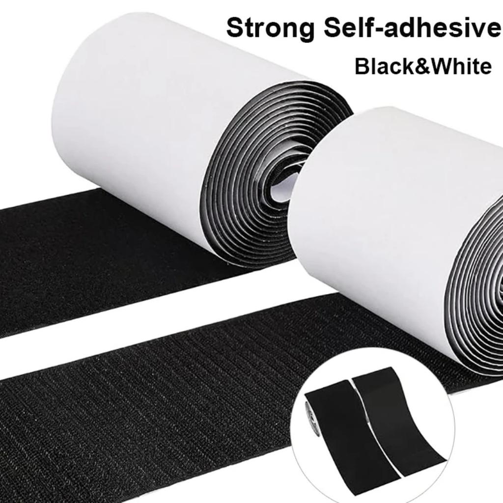 1Set/2pcs Width 10cm(4Inch) Strong Self-adhesive Fastener Tape Hook and Loop Back Nylon Sticker Adhesive Tape with Glue 1M