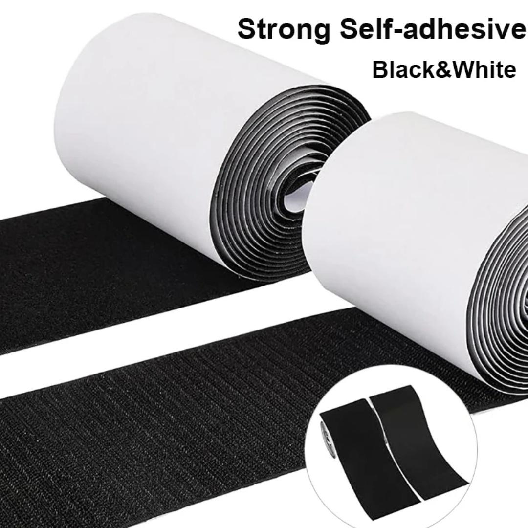

1Set/2pcs Width 10cm(4Inch) Strong Self-adhesive Fastener Tape Hook and Loop Back Nylon Sticker Adhesive Tape with Glue 1M 1mx10cm чёрный