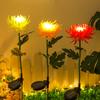 LED Solarna Kula Lampa Chryzantema Zewnętrzna Lampa Trawnikowa Wodoodporna Lampa Kempingowa Festiwalowa Lampa Ogrodowa Wbijana w Ziemię
