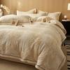 G5Z High Gram Milk Velvet Duvet Cover Set - Single Piece, Autumn/Winter, Thick & Warm with Pillow Covers.