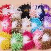 Double Heads DIY Artificial Mini Pearl Flower Stamen Pistil Floral Stamen Fruit Cherry For Wedding Christmas Decoration