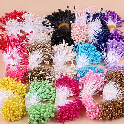 Double Heads DIY Artificial Mini Pearl Flower Stamen Pistil Floral Stamen Fruit Cherry For Wedding Christmas Decoration