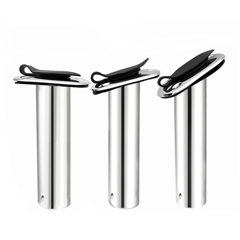 15/30/90 Degree 316 Stainless Steel Fishing Rod Holder with PVC Cap Inner Tube and Gasket for Boat Marine Accessories