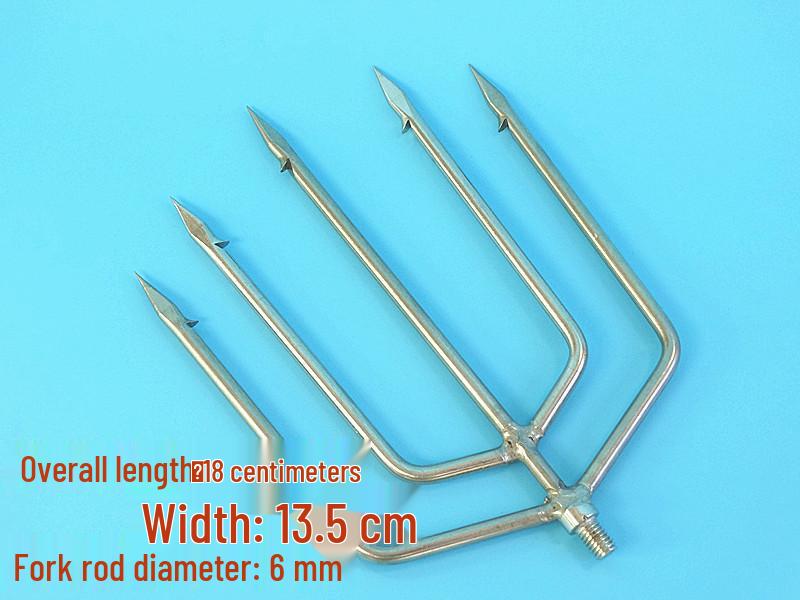 Stainless Steel Multi-functional Barbed Fish Spear Head - Handmade Flat Fork Lantern Design