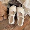 French ballet style white round head thick sole shallow mouth single shoes women's summer 2025 new with skirt height increase Mary Jane shoes