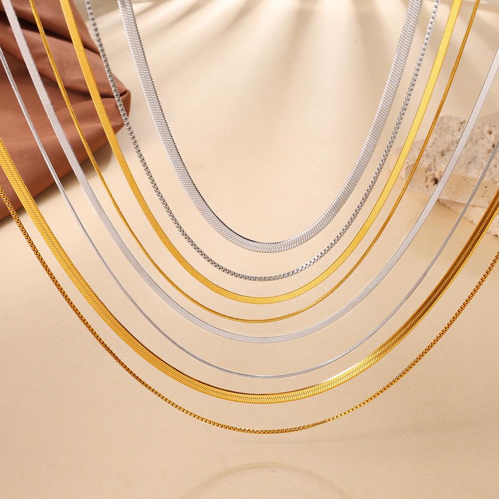 Niche Simple Double-Layer Stacked Blades With Stainless Steel Temperament Versatile And Non-Fading Collarbone Chain
