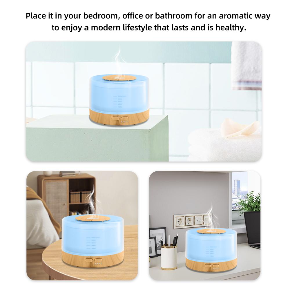 Diffuser For Home Ultrasonic Smart Diffuser Humidifier   16.9oz Tank  Timer Modes   7 Color Lights (Includes 6 Premium Essential