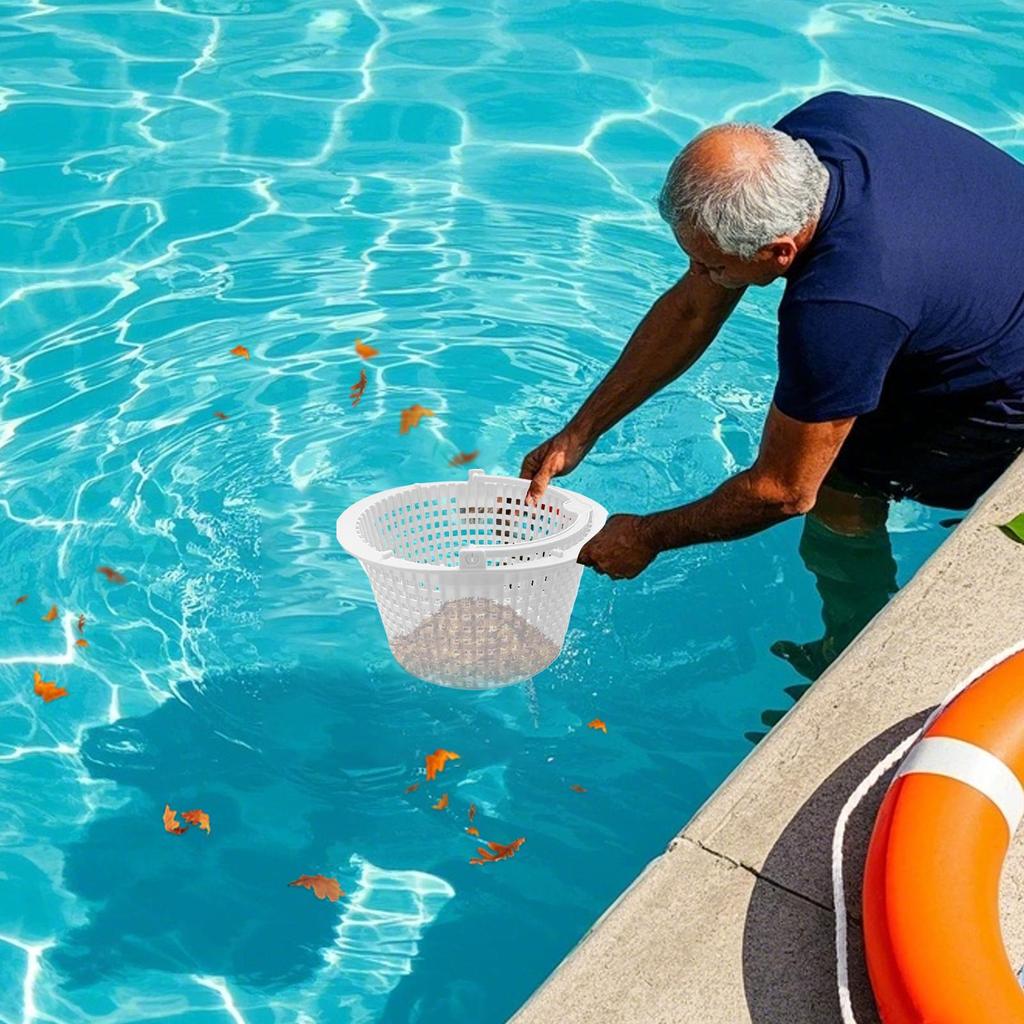 Kosz skimmera do basenu Pływający koszyk na liście Skimmer do basenu z uchwytem Poprawia wydajność skimmingu i czyszczenia dla stawu i basenu