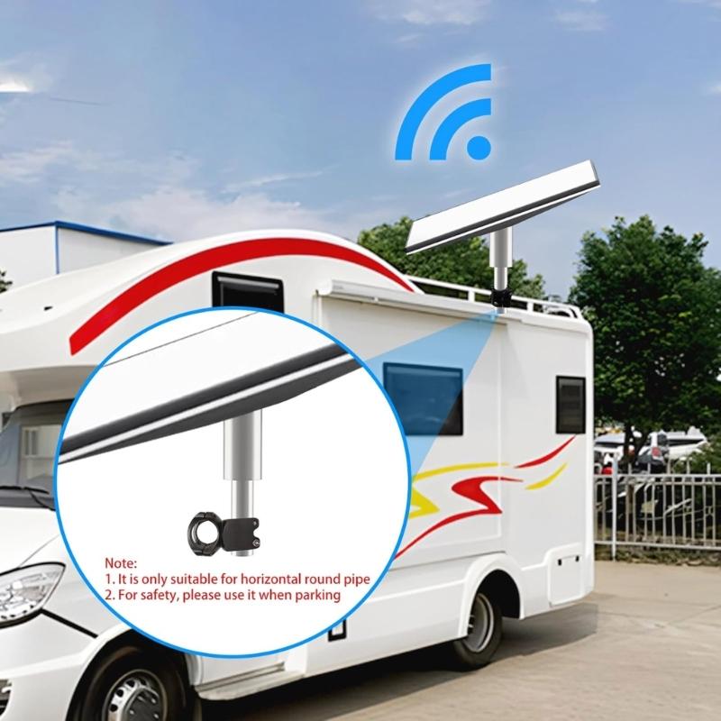 Satellite Dish Support Bracket Adapter Adjustable Roof Rack Clamp Fit for Gen 3 Mini Outdoors Enthusiasts Quick Assembly