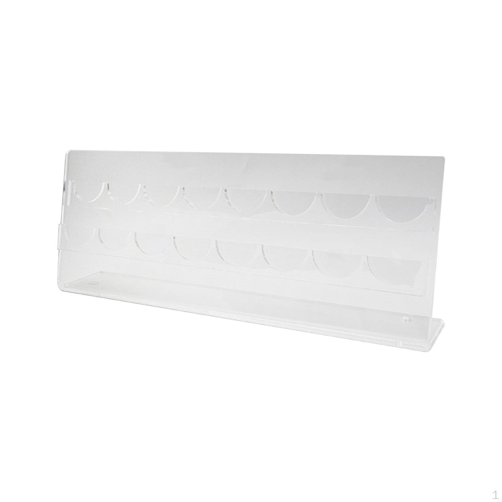 

Acrylic Chip Display Rack, Storage Rack Holder 2 Row for Cabinet Living Horizontal Type