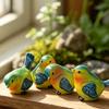 4PCS Bird Ornaments, Resin Waterproof Sunproof Bird Figurines, Simulation Texture Sculpture for Balcony Flower Pots Courtyard