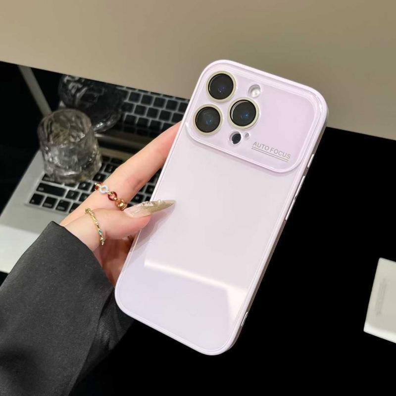 Summer Candy Color Large Window Glass iPhone 17 Pro Max Case for Women - Fits Apple 15 & 14, Minimalist Design for iPhone 13