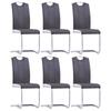 Day and Night - Day and Night Cantilever Dining Chairs 6 Units Gray Synthetic Leather