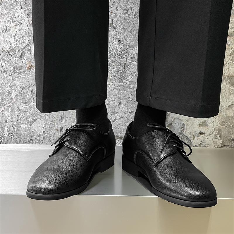 Black casual men's leather shoes luxury designer styles Office and Business Derby high-quality shoes 38-46 youth