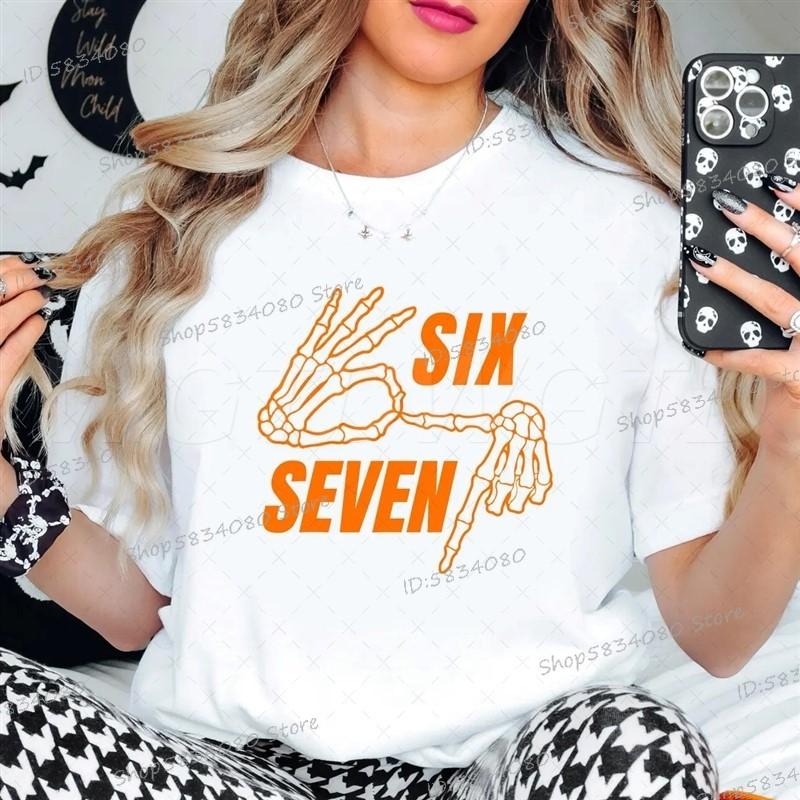 Six Seven Meme Halloween Shirt Funny Gift for Him Her Trend Halloween 6 7 Vintage Tee Unisex Women Internet Humor T Shirt