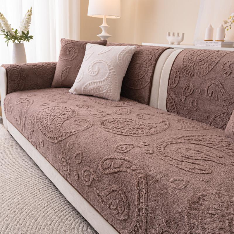 

1 шт. Мягкий и Нескользящий Утолщенный Чехол на Подушку для Дивана Плюшевый для Гостиной Чехол для Дивана Универсальный Снежинка Однотонный Полотенце Сиденье 90x90cm