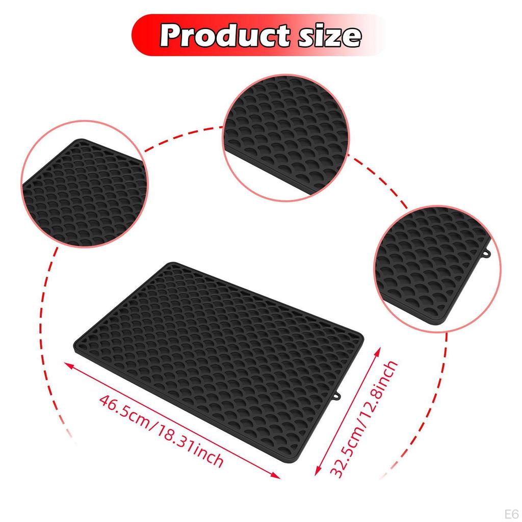 Dish Mat Pad Drawer Liner Protect Surface Non Slip Draining Pet Litter Catcher Multipurpose
