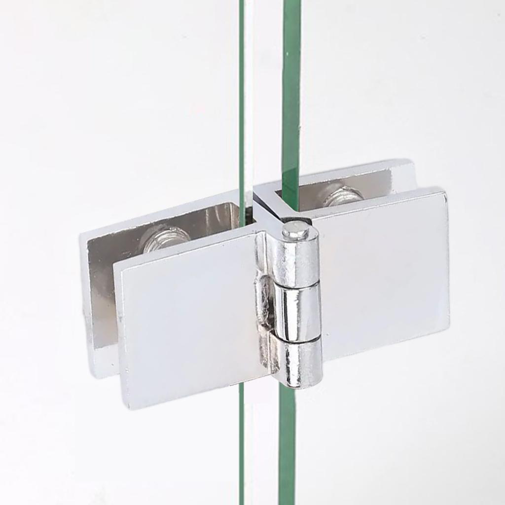 4pcs Shower Glass Door Hinges 180 Degree Double Sided Glass Door Clamp Hinges Adjustable 5mm - 8mm Glass Furniture Hinges