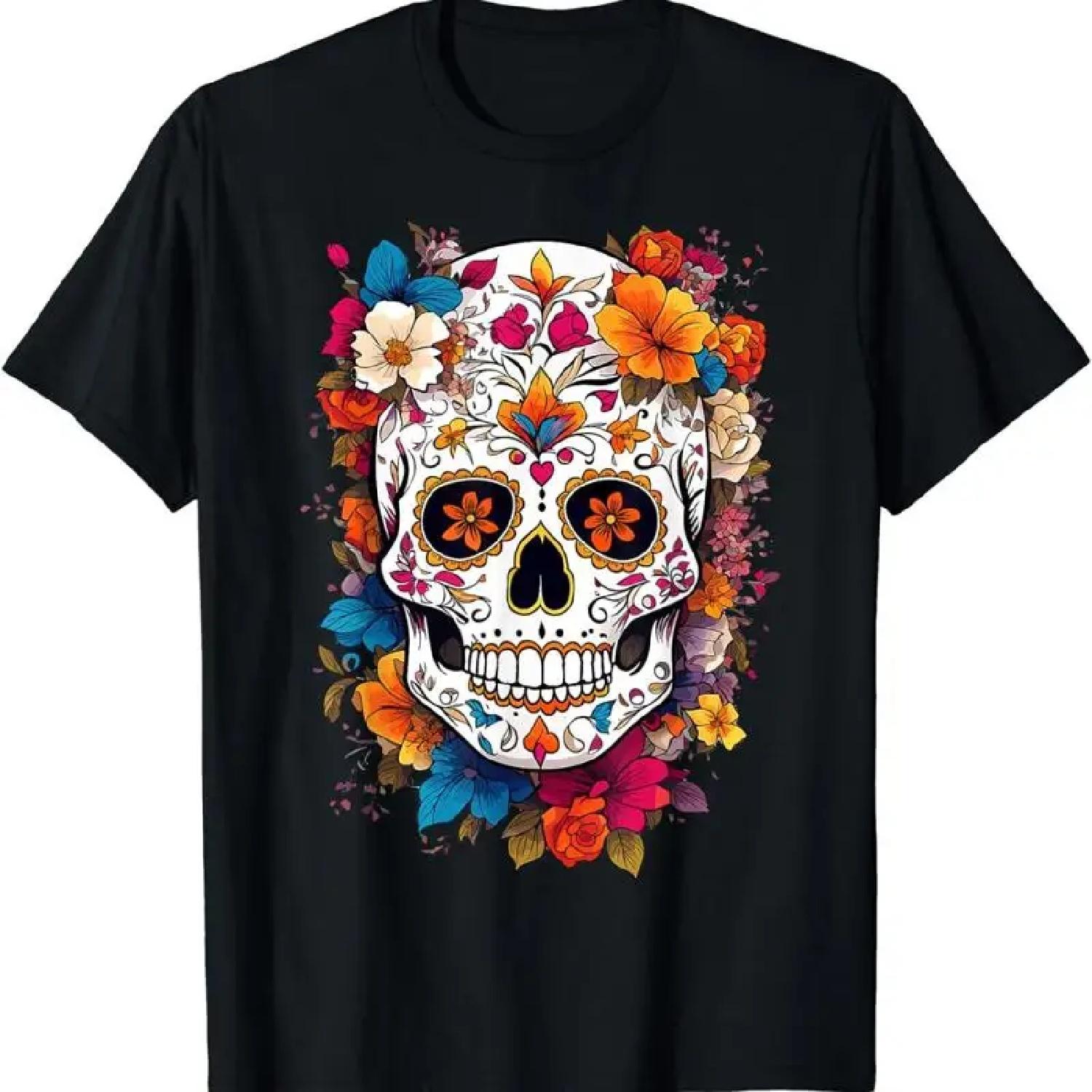 День Мертвых 2023 Сахарный Череп La Catrina Хэллоуин Футболка S